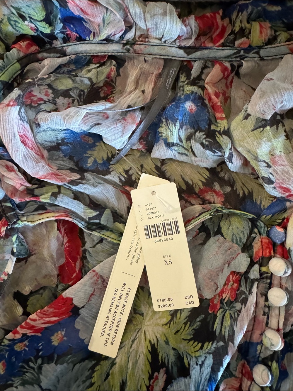 Anthropologie Marais Floral Chiffon Maxi Dress NWT Boho Romantic XS - Picture 3 of 9